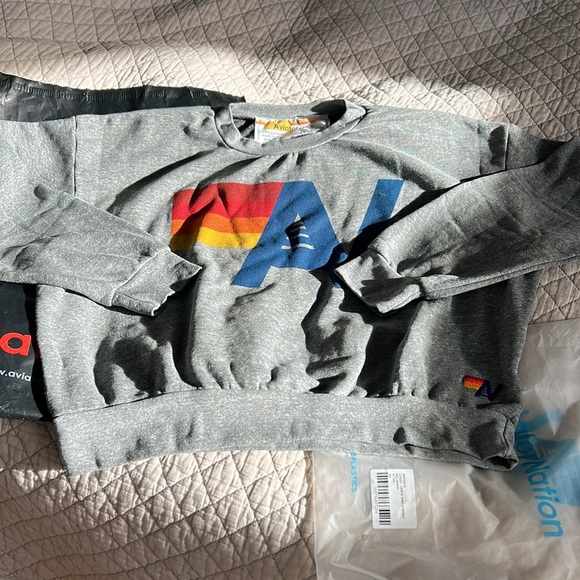 New Aviator Nation LOGO RELAXED CREW SWEATSHIRT - Picture 4 of 5